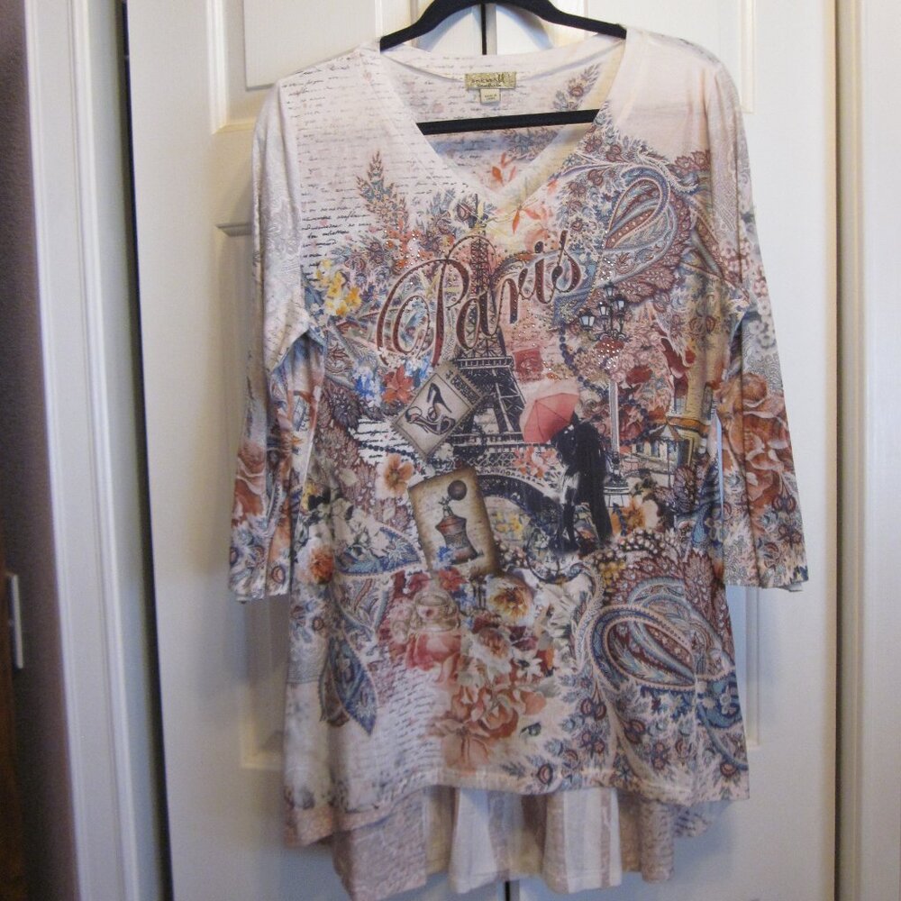 One World Paris Pleat Back Tunic Sz L
